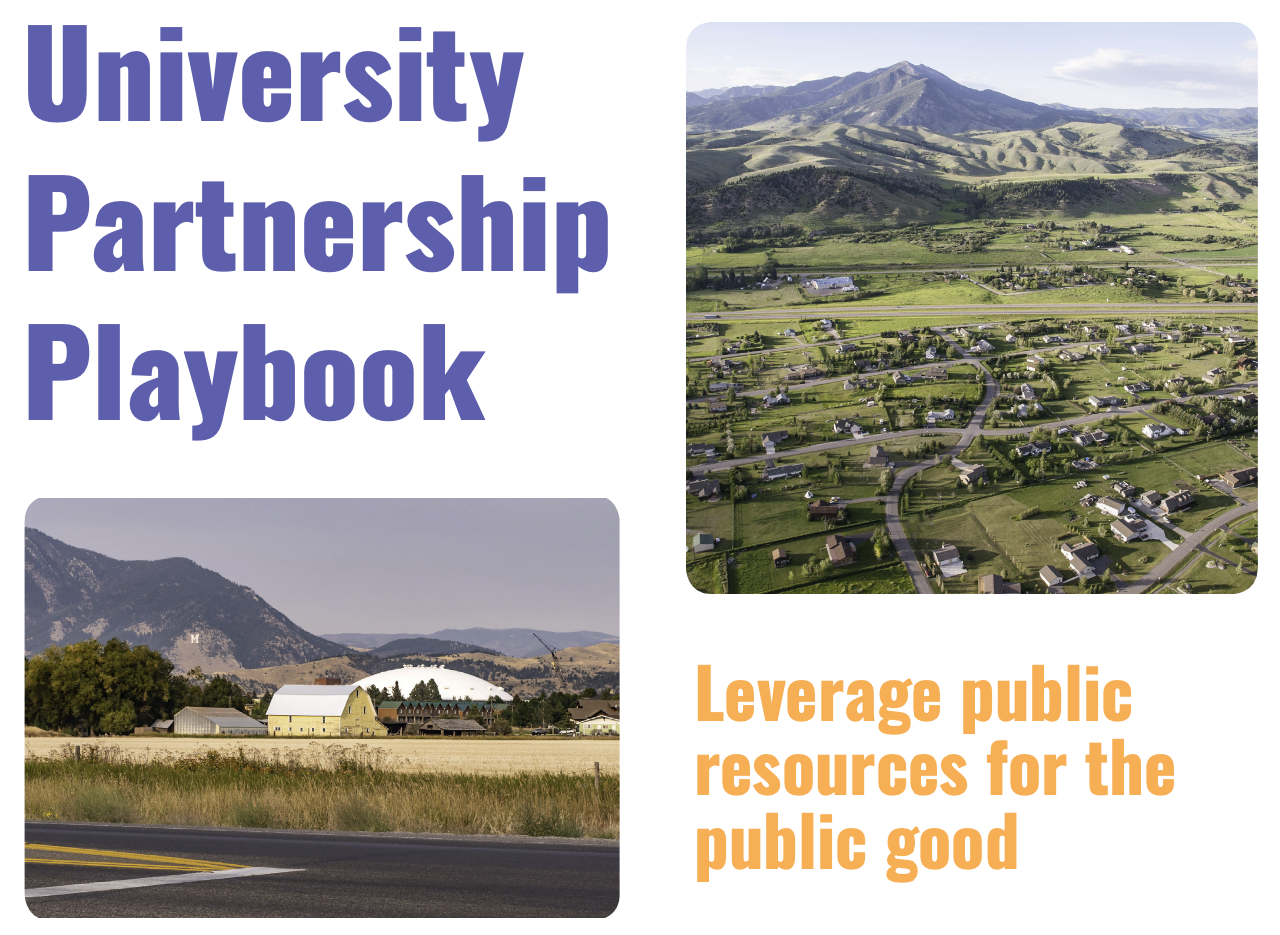 Cover: University Partnership Playbook - Leverage public resources for public good.